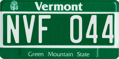 VT license plate NVF044