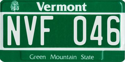 VT license plate NVF046