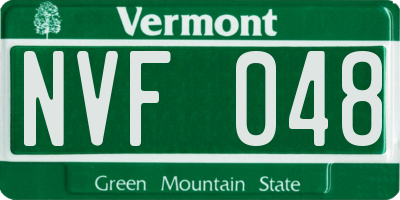 VT license plate NVF048
