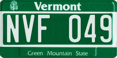 VT license plate NVF049