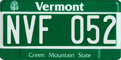 VT license plate NVF052