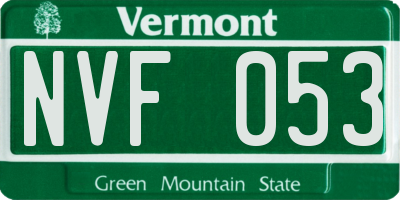 VT license plate NVF053