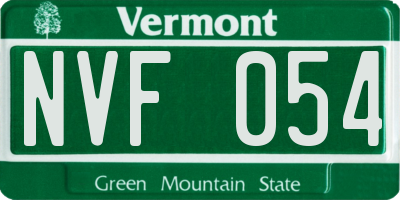 VT license plate NVF054