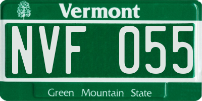 VT license plate NVF055