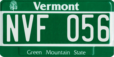 VT license plate NVF056