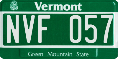 VT license plate NVF057