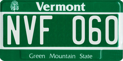 VT license plate NVF060