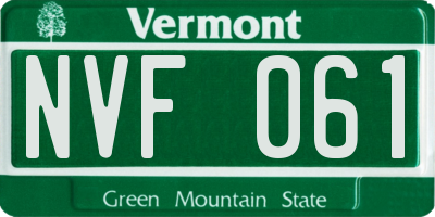 VT license plate NVF061