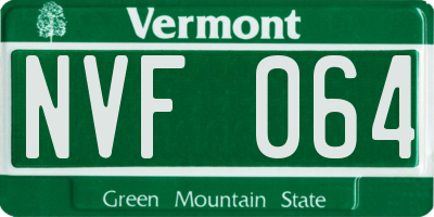 VT license plate NVF064