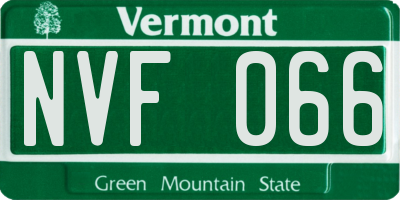VT license plate NVF066