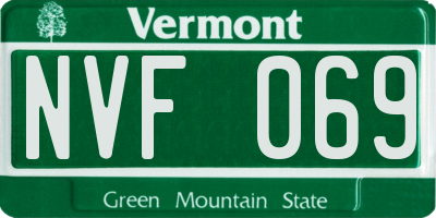 VT license plate NVF069