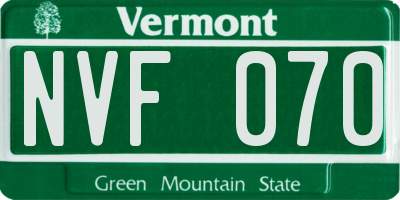 VT license plate NVF070