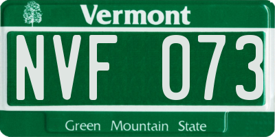 VT license plate NVF073