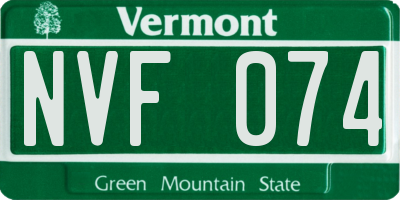 VT license plate NVF074