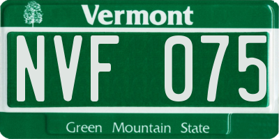 VT license plate NVF075