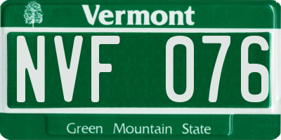 VT license plate NVF076