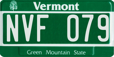 VT license plate NVF079