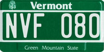 VT license plate NVF080