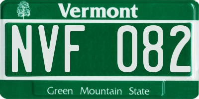 VT license plate NVF082