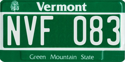 VT license plate NVF083