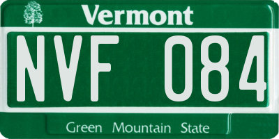 VT license plate NVF084