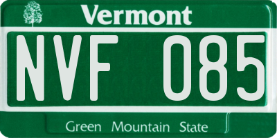 VT license plate NVF085