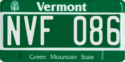 VT license plate NVF086