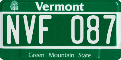 VT license plate NVF087