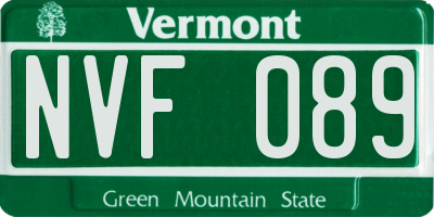 VT license plate NVF089