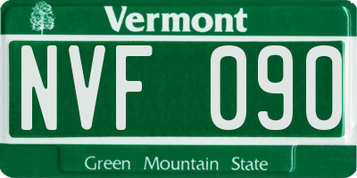 VT license plate NVF090