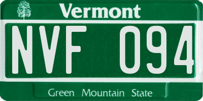 VT license plate NVF094