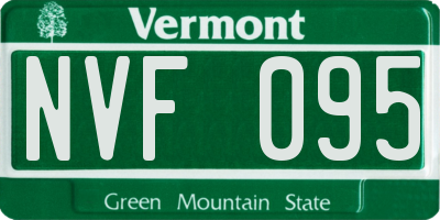 VT license plate NVF095