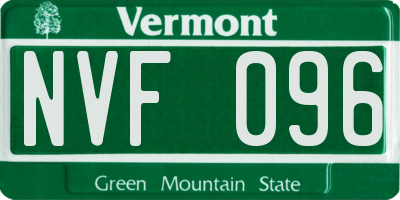 VT license plate NVF096