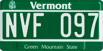 VT license plate NVF097