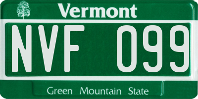 VT license plate NVF099