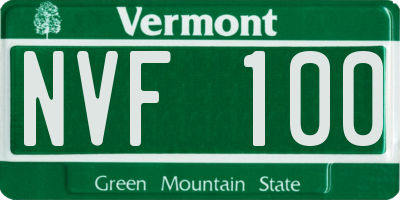 VT license plate NVF100