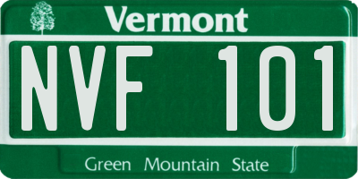 VT license plate NVF101