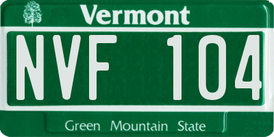 VT license plate NVF104