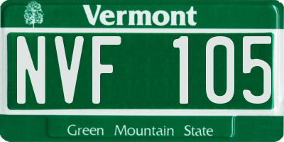 VT license plate NVF105