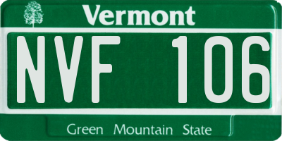 VT license plate NVF106