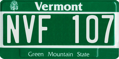 VT license plate NVF107