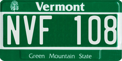 VT license plate NVF108