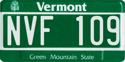 VT license plate NVF109