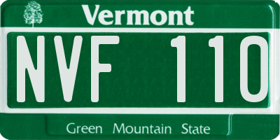 VT license plate NVF110