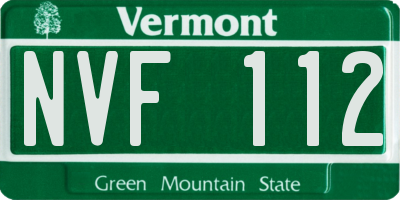 VT license plate NVF112
