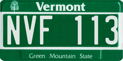 VT license plate NVF113