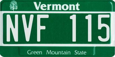 VT license plate NVF115