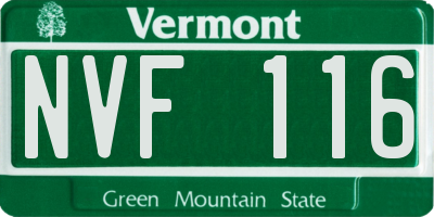 VT license plate NVF116