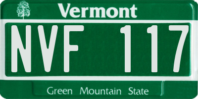 VT license plate NVF117
