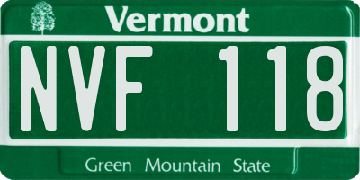 VT license plate NVF118